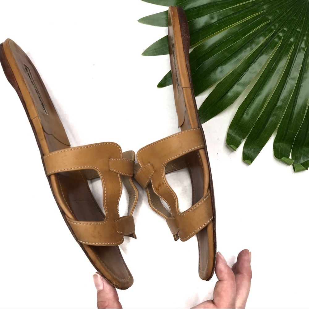 MANOLO BLAHNIK | sz 39 Tan Grella cutout sandals - Picture 3 of 8